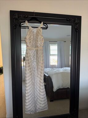 Source Unknown Ivory Beaded Maxi Dress